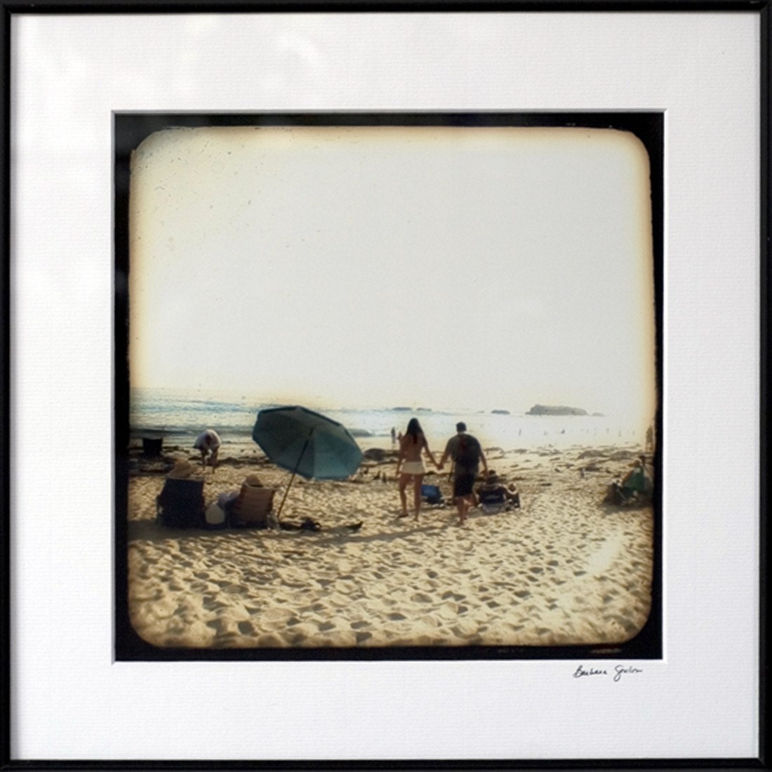 Beach Couple - 8x8 Original Signed Fine Art Photograph Framed - FREE U.S. SHIPPING