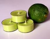 Package of 6 All Natural Soy Wax Tealights - Scented with pure Lime essential oil