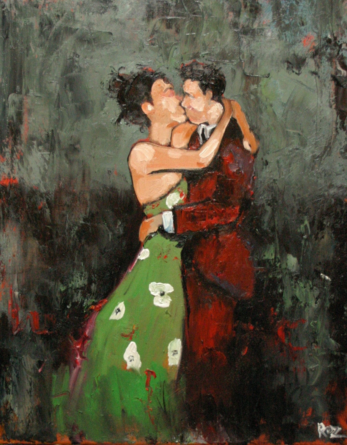 Commission your own Kiss painting by Roz