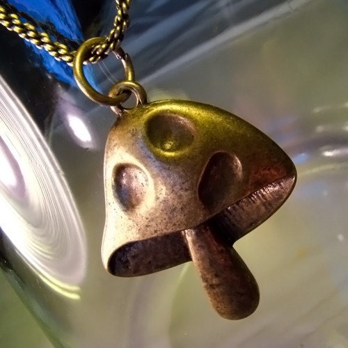 Caterpiller's Magic Mushroom Pendant Necklace - ON SALE