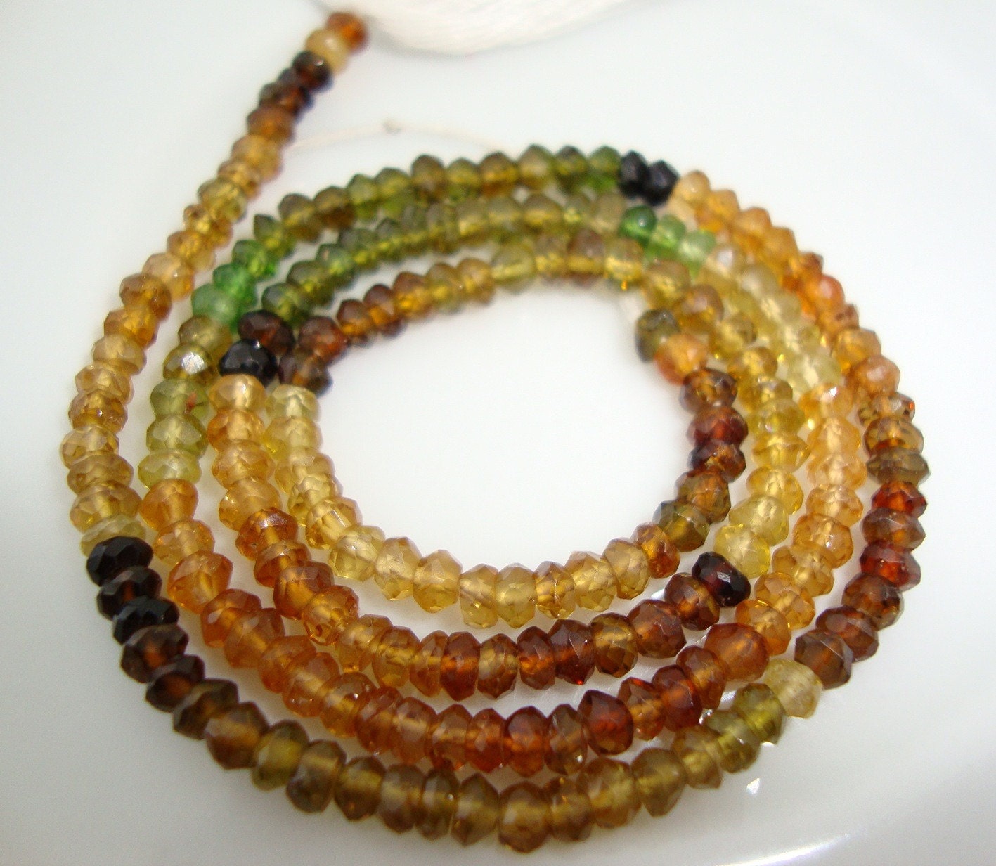 6 1/2  Inch Strand AA Petrol Tourmaline Micro Faceted Rondelles