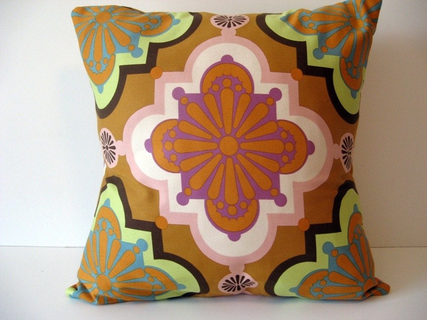 16 Inch Square - Pillow Cover - Cushion Cover - Pillowcases Purple - Pink - Mustard Orange - Yellow - Brown