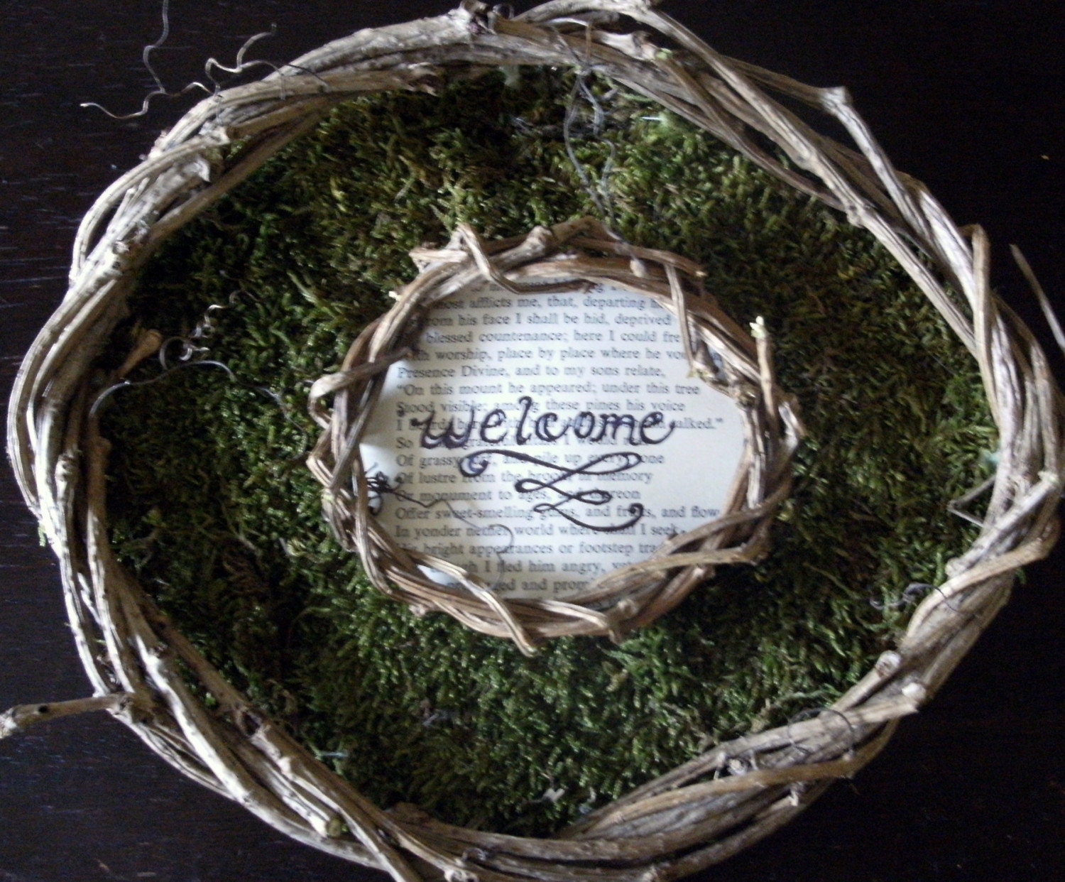 Welcome Mossy Wreath