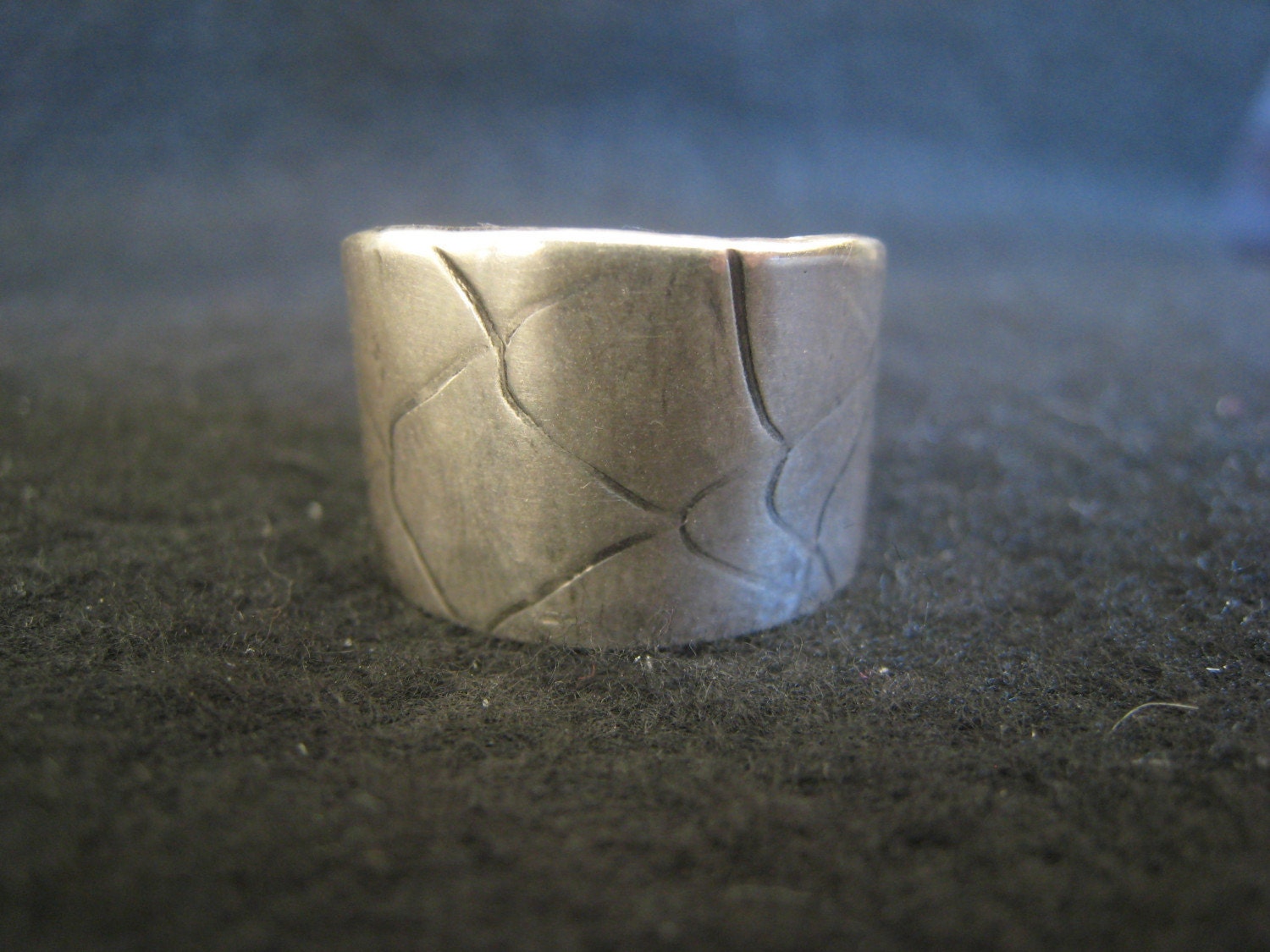 Mens Sterling Silver Scale Ring
