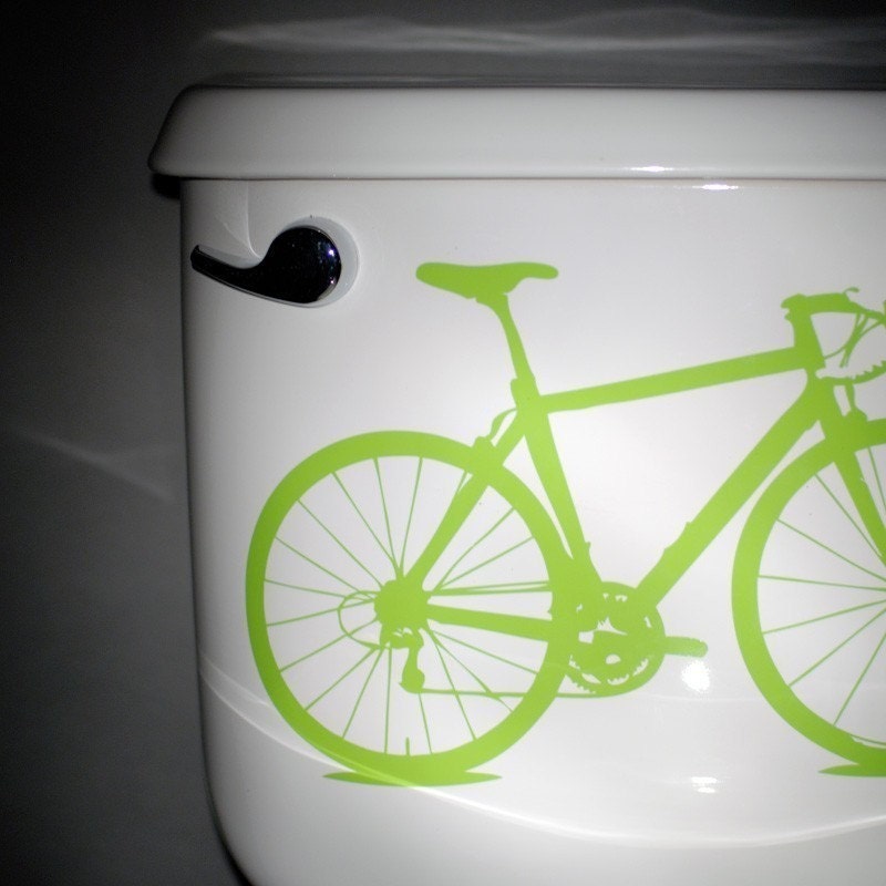 Free Shipping - bike - vinyl graphic, apple green