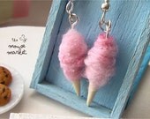 Cotton Candy Earrings in Strawberry Fields (French Hook)