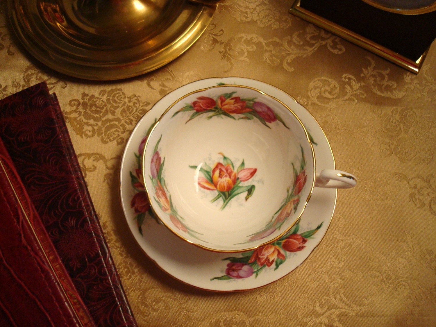 Tea Time Necessity....The Kitty Bennet Teacup and Saucer...Beautiful Vintage Royal Grafton Bone China
