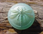 Frosty Mint Mojito Metallic Shimmer Dragonfly Czech Glass Button