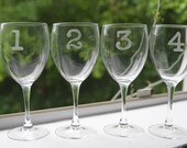 8 Numbered Wine Glasses