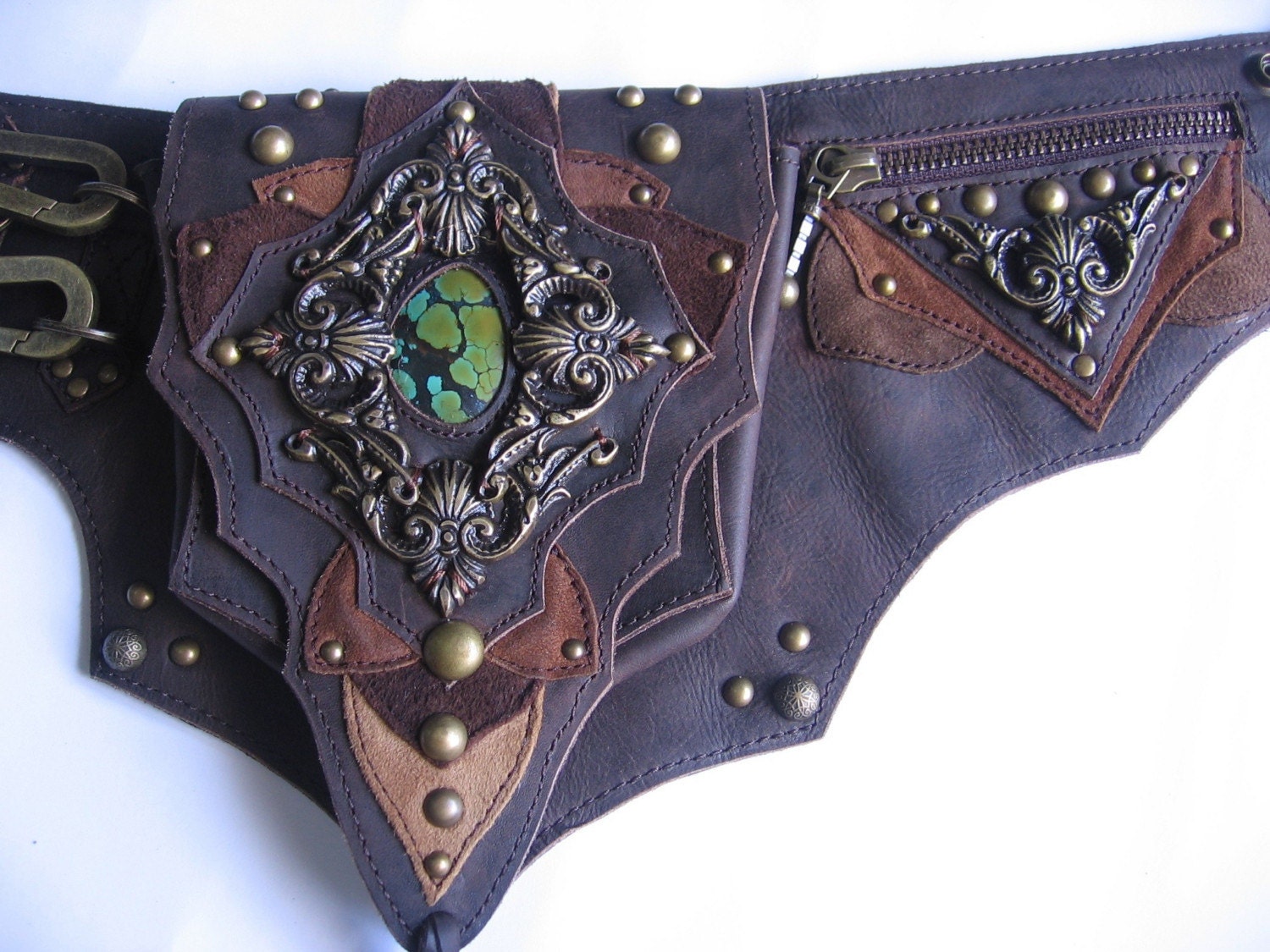 Lotusesque Leather Stone Belt Bag