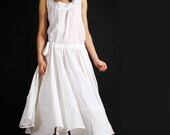 LESS IS MORE linen sleeveless long dress pure white(Q1021)