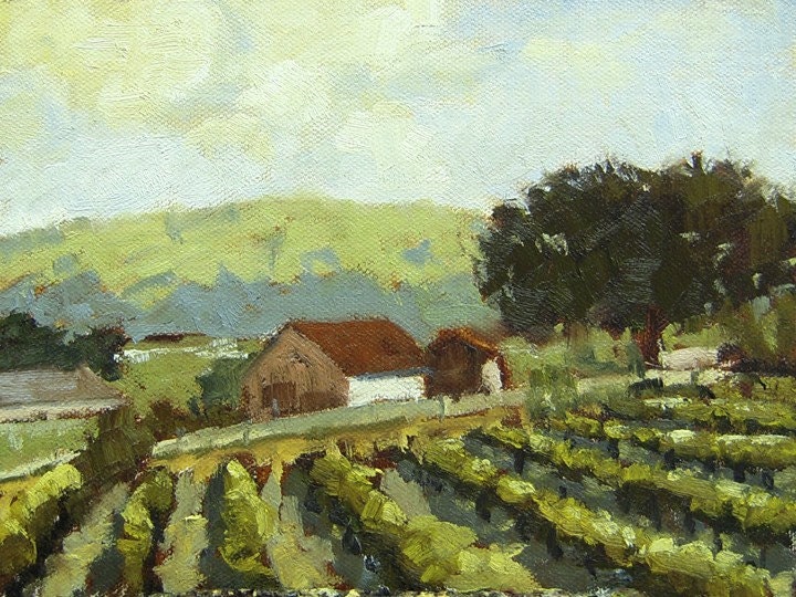 SALE - Sonoma Vineyard - Wine Country, California, Original Oil Painting