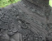 Antique Victorian Mourning Bodice Overblouse Jacket