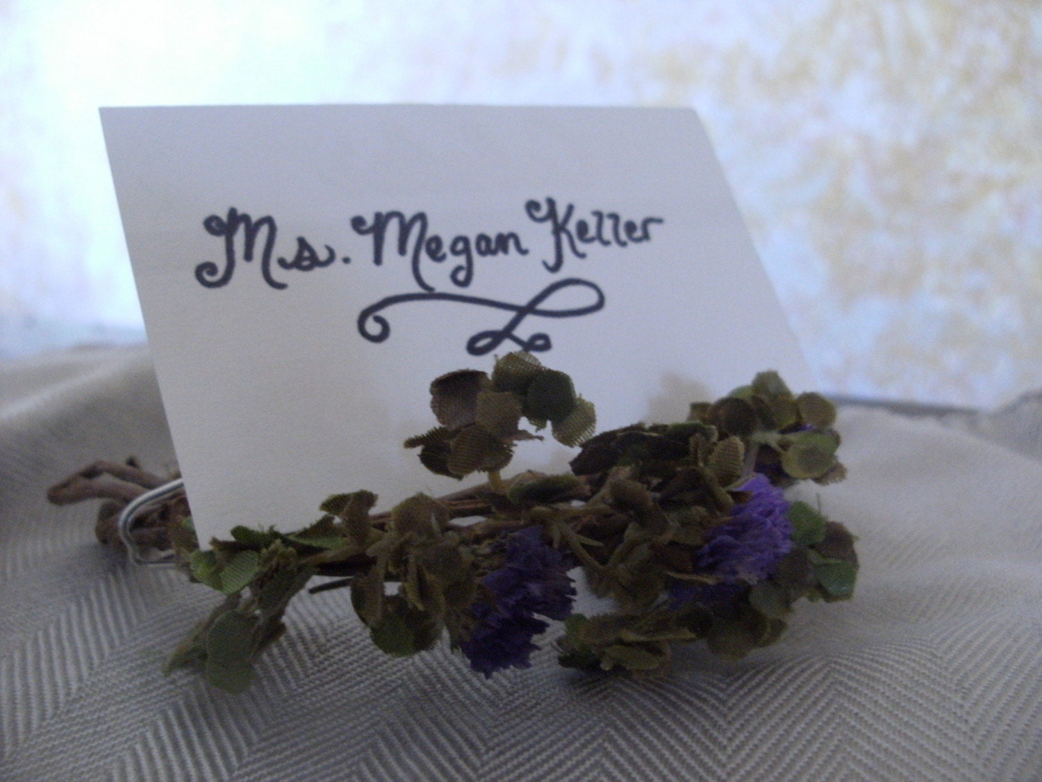 Place Card Holder Wreath with Dried Flowers