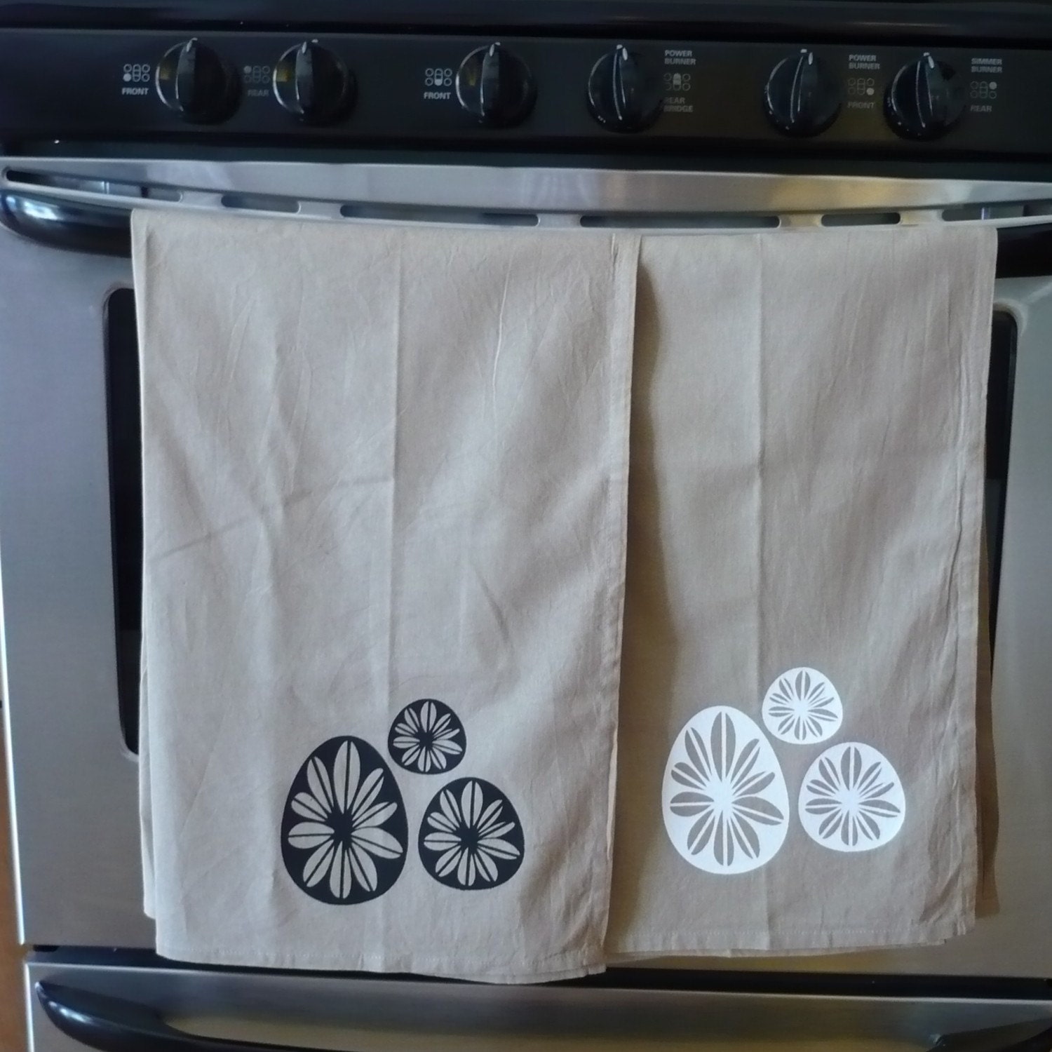Modern Print Linen Tea Towel - Set of 2