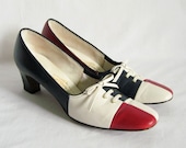 Vintage Shoes Heels Red White and Blue Size 7 AAA