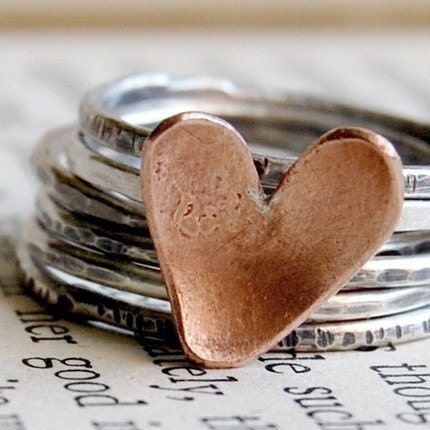 Sweet Romance - Sterling Silver Stacking Rings - Your Size
