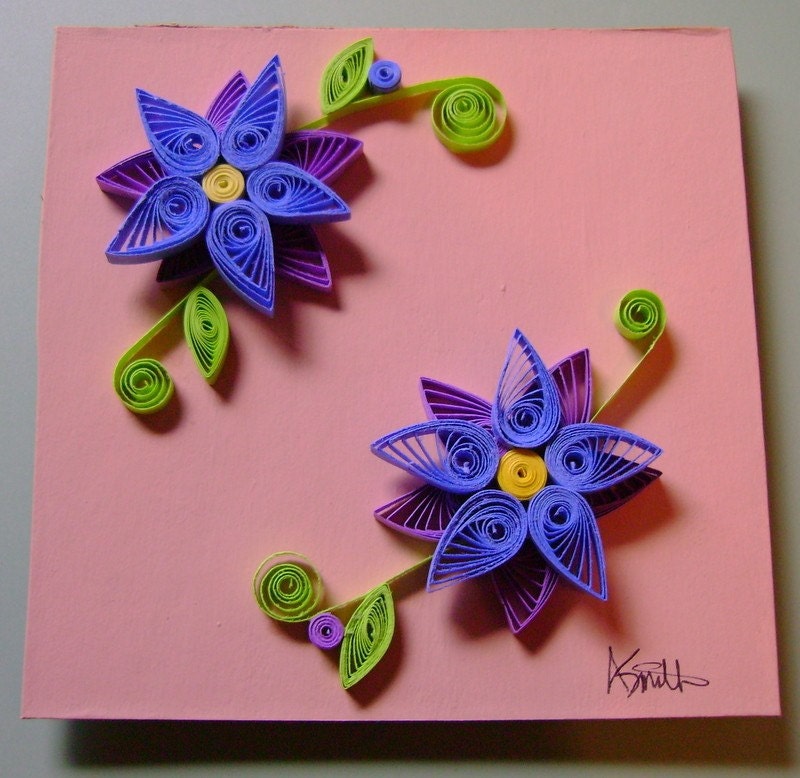 Peach Quilled Magnet