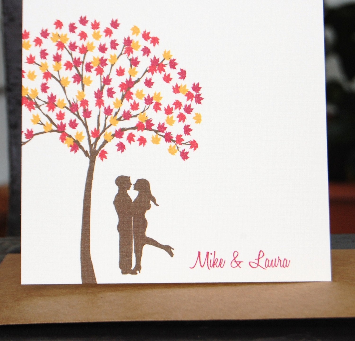 FALL-ing in Love Personalized Folded Note Cards