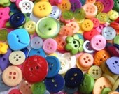 101 Brightly coloured 'Kindergarten Mix' Buttons - great variety including novelty shapes...