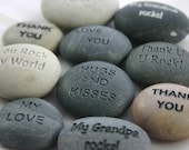 1 Custom Engraved Message Stone Personalized