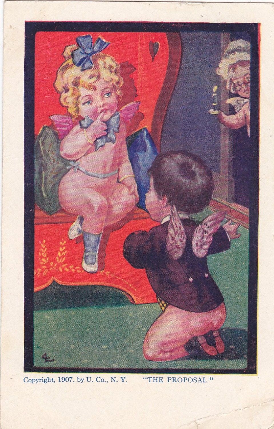 The Proposal Vintage Kewpie Post Card  from 1907 vpc001