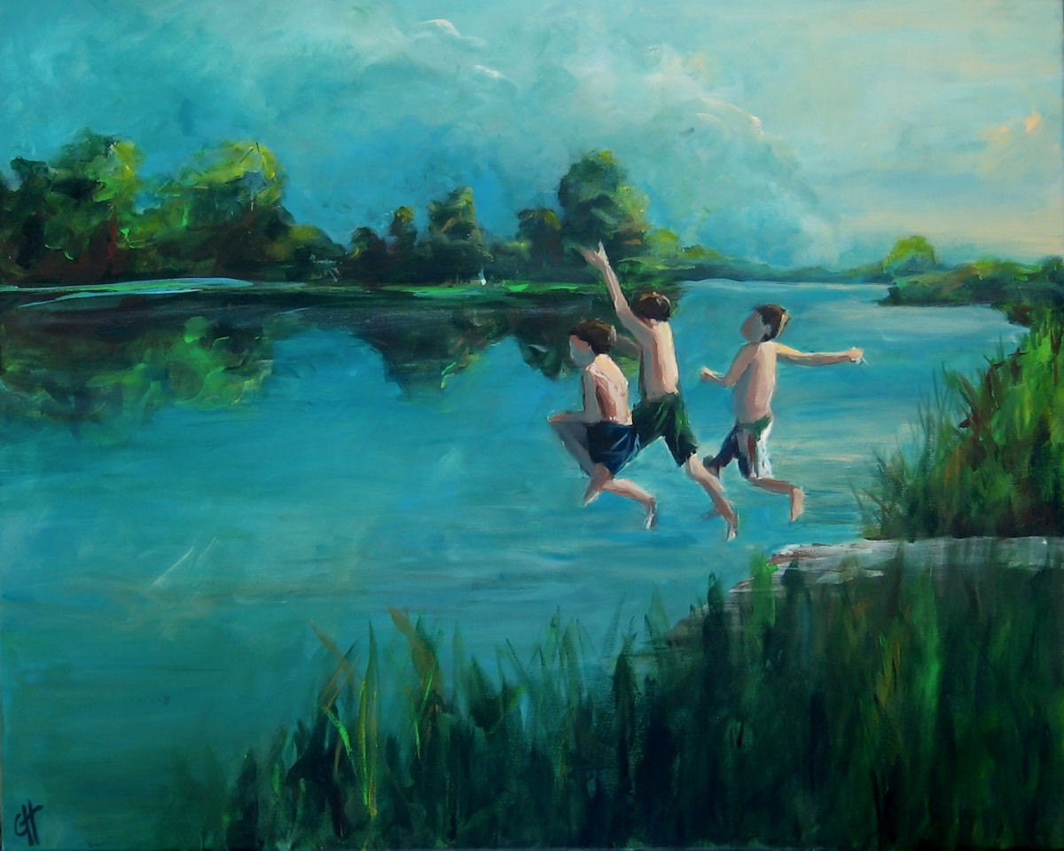 Boys 
of Summer - Original Painting - 24x30 - gallery wrapped canvas
