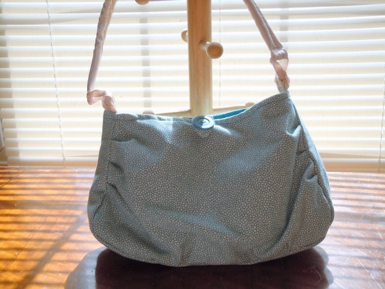 ON SALE! Handmade Purse in off-white and teal