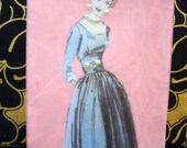 Joan Card / Vintage Printed Collection / 50s Glamour Girl / Handmade Greeting Card