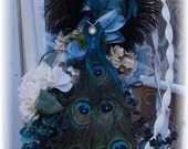 Peacock Elegance bridal bouquet plus Boutonniere