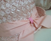 Shabby Romantic Pink Vintage Hat w/ Grosgrain Millinery Ribbon