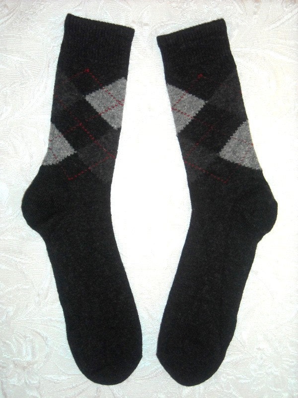 80s  Grey argyle pattern deadstocks socks  Sz 40 to 43