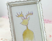 Hand painted deer silhouette