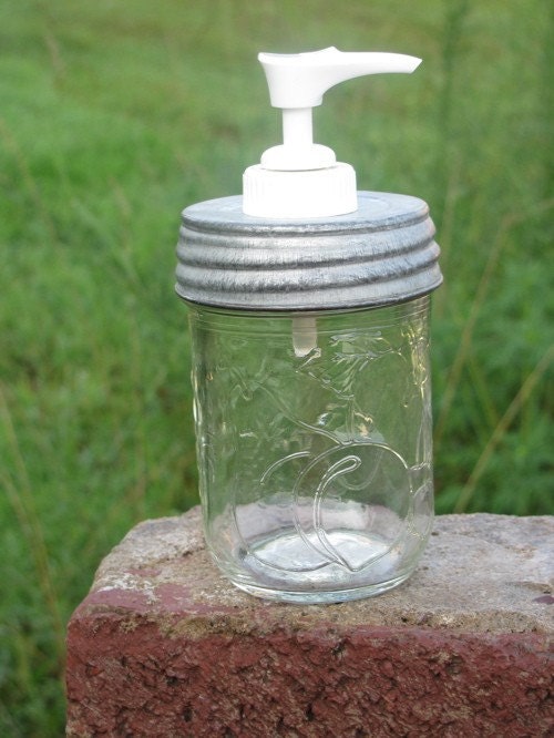 Small Clear Glass Mason Jar Soap Dispenser So Sweet