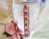 Paris, vintage rhinestone bracelet, by KD Design Studio,  pink, vintage, wedding, bride, special occasion, rhinestones, gold