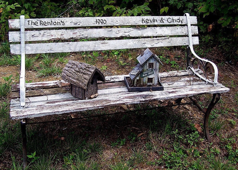 BENCH  OF LOVE ..... WEDDING....... 5 x7 PERSONALIZED PHOTOGRAPH