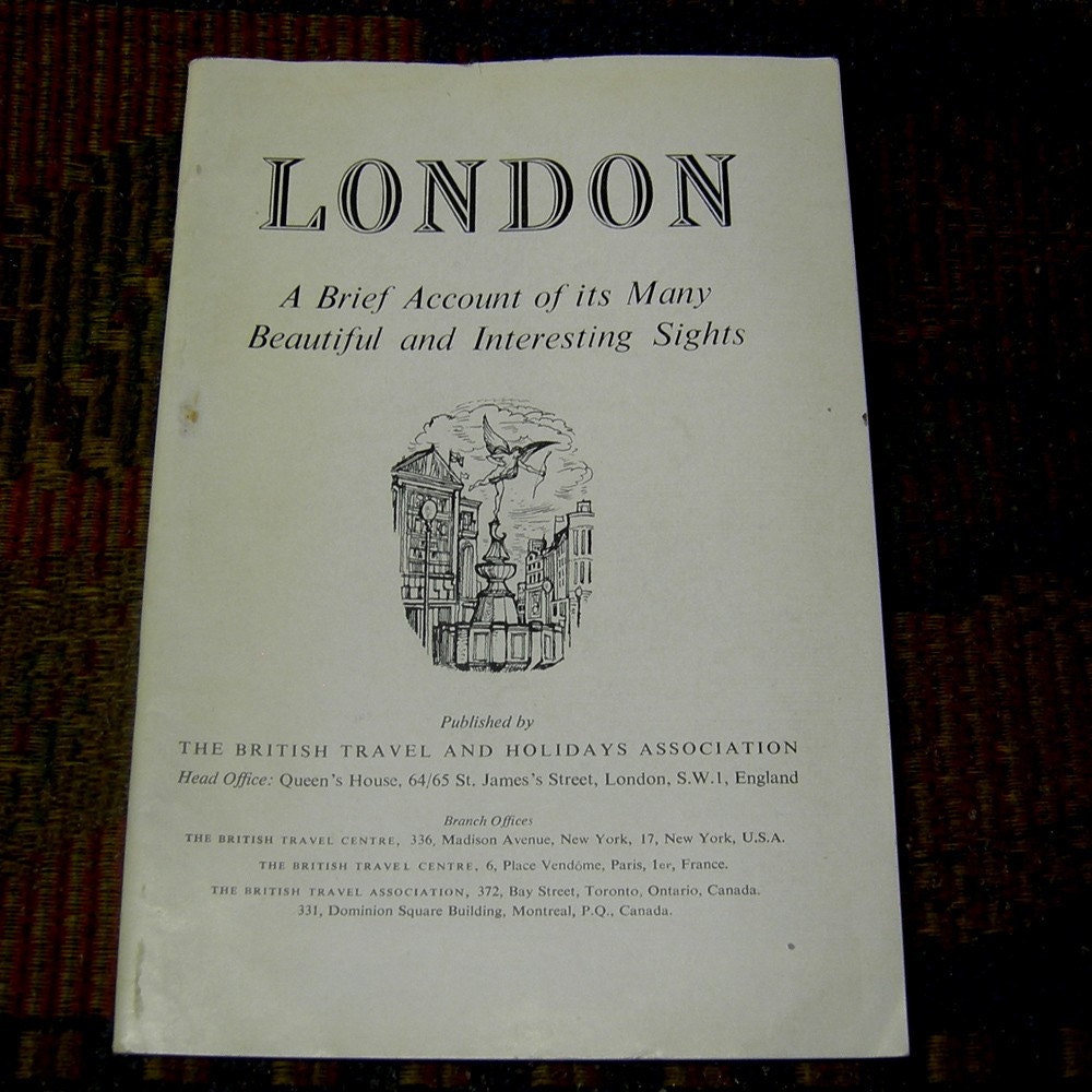 VINTAGE LONDON GUIDE BOOK , 'A BRIEF ACCOUNT OF ITS MANY BEAUTIFUL AND INTERESTING SIGHTS' - APPROXIMATELY 1950's