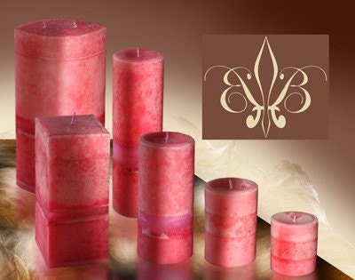Handmade Aromatherapy Pink Tuberose Pillar Wax Candle 3x3.5" Highly Fragrant