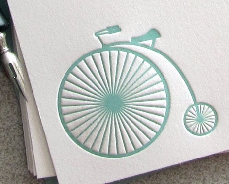 FLAT NOTES Letterpress - Vintage Bike (NVB04S10)