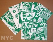 5 Pack New York City Silk Screened Post Cards - Etsy