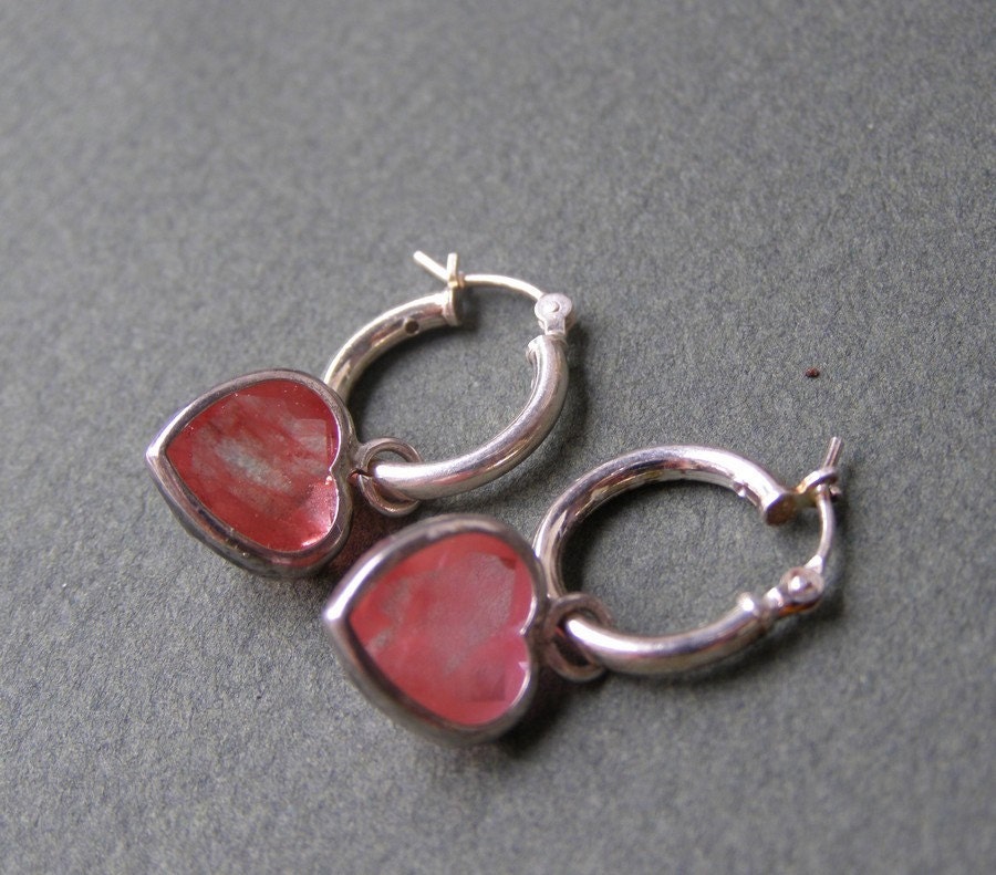 Valentine's Day - Red Heart earrings - Gift For Her