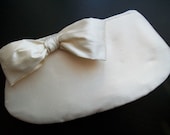 Ivory Silk Rounded Clutch