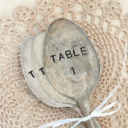 table numbers - antique spoons markers
