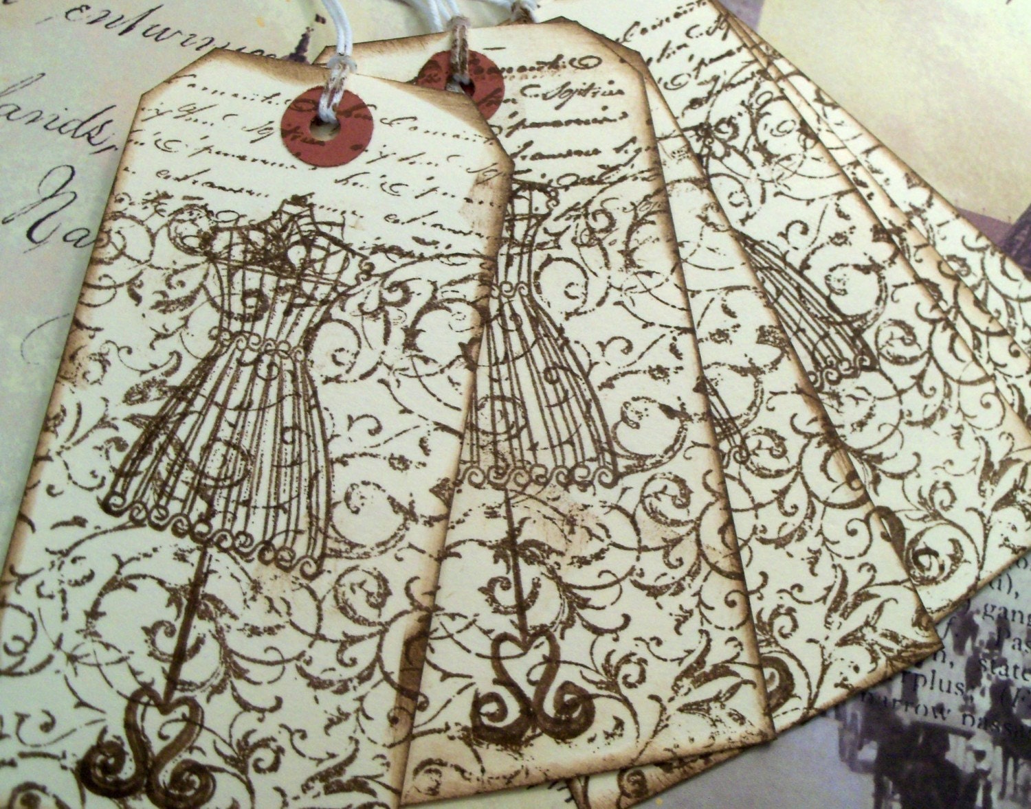 French Inspired Wire Dress Form Tags by GaGa4GiftTags on Etsy