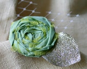 Wedding, Accessories, Silk Rosettes, Hairclip, Mint Green Silk Rosette Clip - Wedding Accessories by frostingcoutureshop on etsy