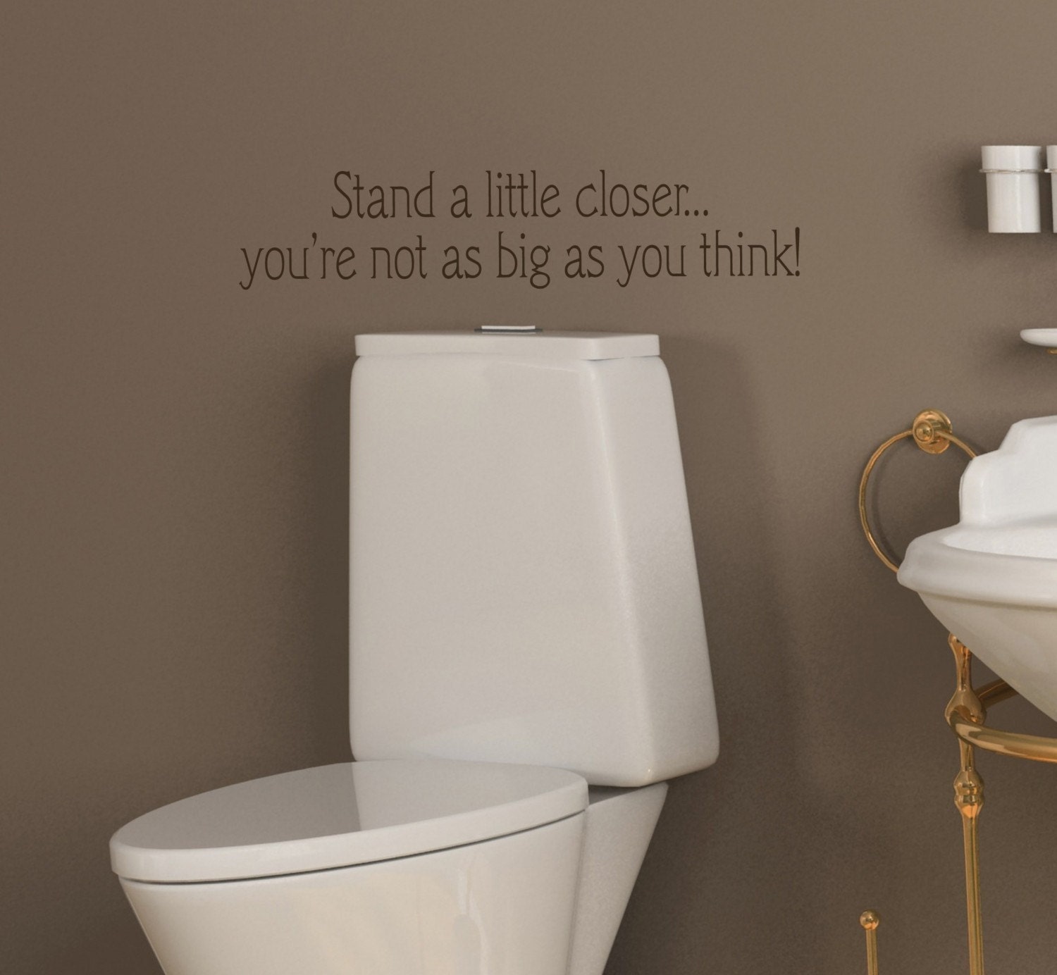 20x5 Funny Bathroom Toilet Stand a little closer Vinyl Wall Lettering Words Quotes Decals Art Custom Willow Creek Signs
