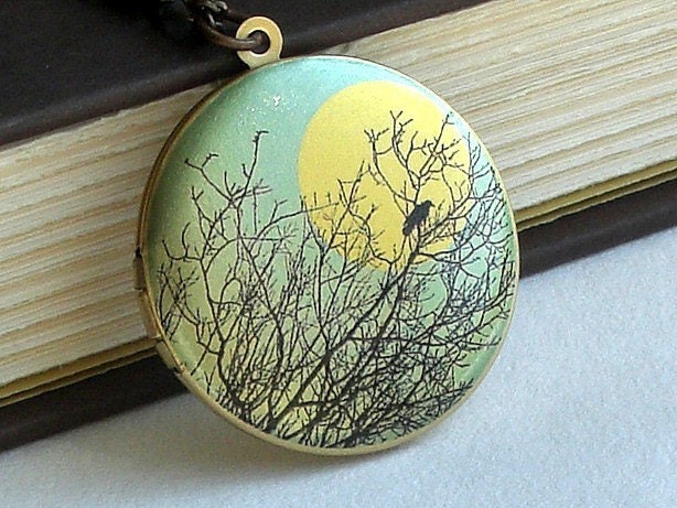 Blackbird In A Tree - Photo Art Locket Necklace