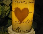 French Heart Flameless Candle with Timer