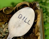 Dill Herb Garden Marker Plant Stake Vintage Silverware