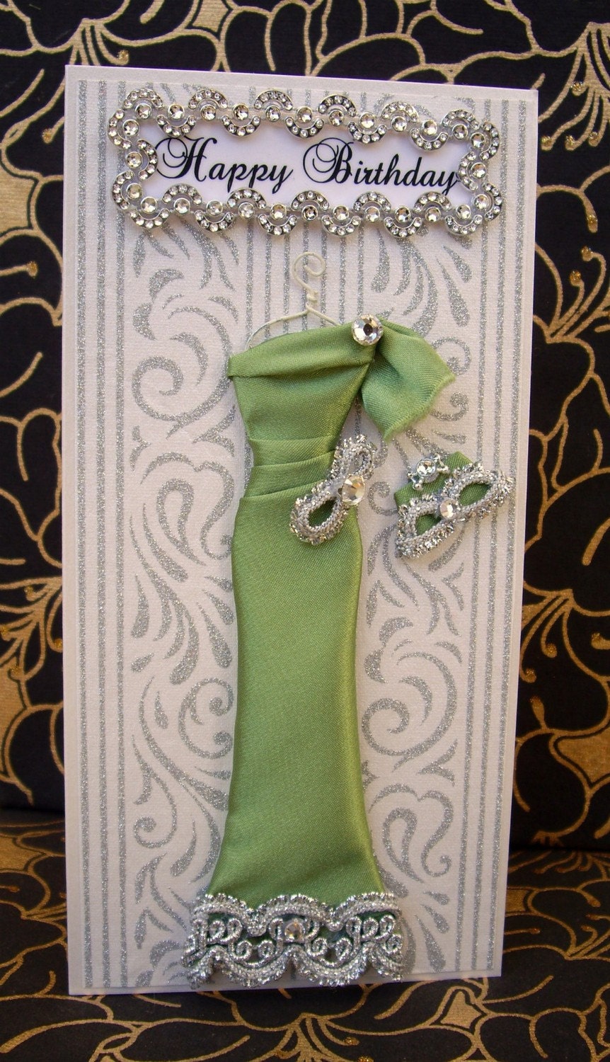 Jade Personalised Dress Card / Handmade Greeting Card